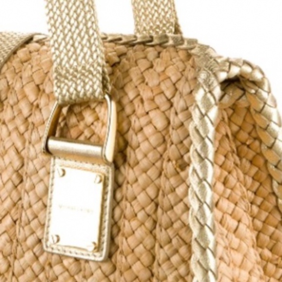 ✨Stunning Michael Kors Collection Leather and Straw Woven Shoulder Bag - Picture 10 of 11